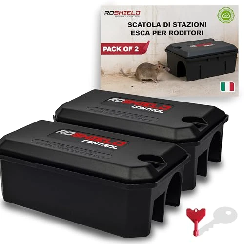 Offerta a tempo: Roshield 2 X PRO Scatola di Esche e trappole per Topi e ratti|Scatola Killer|Blocchi Anti-Topo per Esterni e Interni|trappole per Topi e ratti| ad eliminazione immediata - 0.00% da 17.99 € a 17.99 €