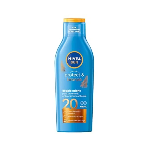 Offre limitée : Nivea Sun Lait solaire hydratant Protect & Bronze SPF 20 200 ml de 23.29 € à 23.29 € (0.00% de remise)