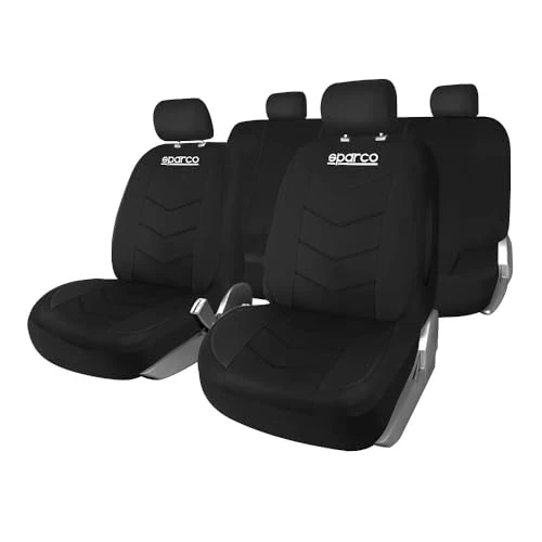 Offerta a tempo: SPARCO SPS431BK - Set coprisedili, 9 pezzi, colore: Nero - 0.00% da 40.56 € a 40.56 €