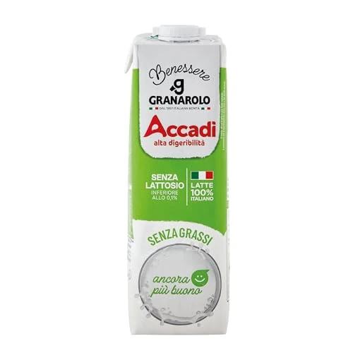 Offerta a tempo: Granarolo Benessere, Latte Accadì Senza Grassi UHT, Confezione da 1l, latte 100% Italiano, Senza Lattosio (<0,1%), Leggero e Digeribile, per Tutta la Famiglia. - 43% da 2.08 € a 1.19 €