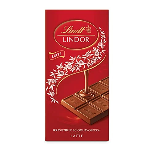 Offerta a tempo: Lindt Lindor Tavoletta di Cioccolato Al Latte con Ripieno, Confezione da 100g - 30% da 2.87 € a 2.00 €