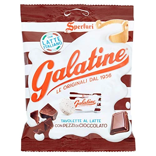 Galatine - Caramelle al Latte e Cioccolato, Busta di Tavolette al Latte - Sacchetto da 115g
