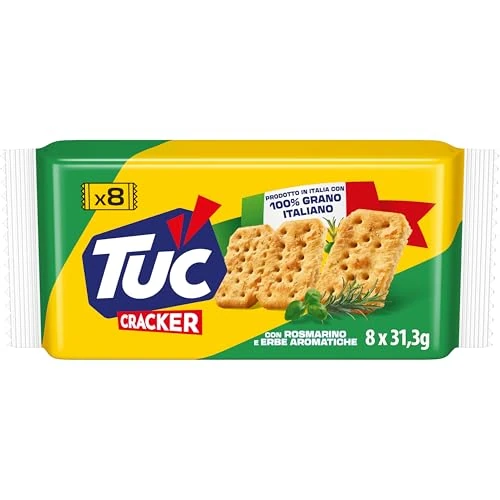 Zeitlich begrenztes Angebot: Tuc Cracker con Rosmarino ed Erbe Aromatiche mit Rosmarin und aromatischen Kräutern gebacken salziger Snack Salzgebäck Knabberartikel 250g von 11.64 € auf 11.64 € (0.00% Rabatt)