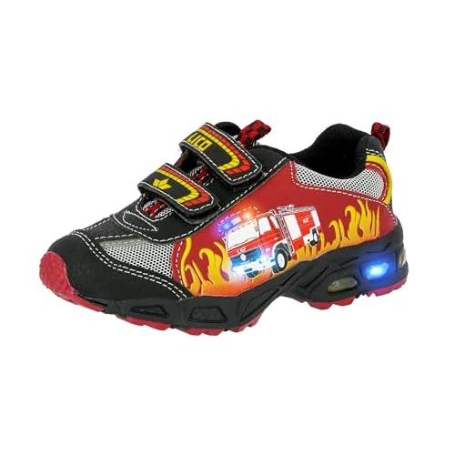Offre limitée : Lico Hot V Blinky, Sneakers basses garçon - Multicolore (ROT/SCHWARZ/GELB), 31 de 39.95 € à 39.95 € (0.00% de remise)