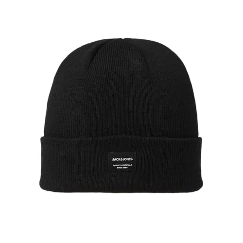 Jack & Jones NOS Men's Jacdna Beanie Noos Beanie, Black (Black Black), One size