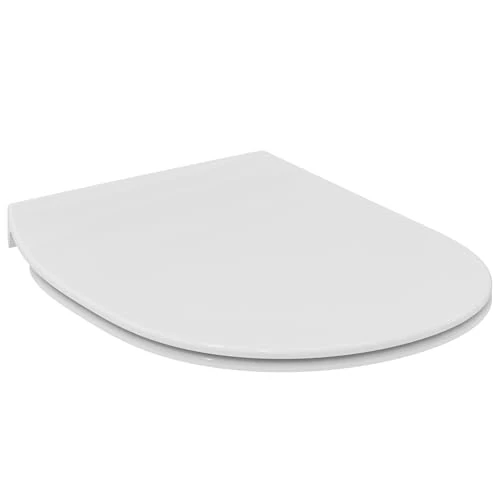 Offerta a tempo: Ideal Standard Connect sedile per WC con forma a D sottile – Bianco (Alpin) | Sedile per WC con robuste cerniere in acciaio inossidabile, E772301 - 22% da 58.22 € a 45.67 €