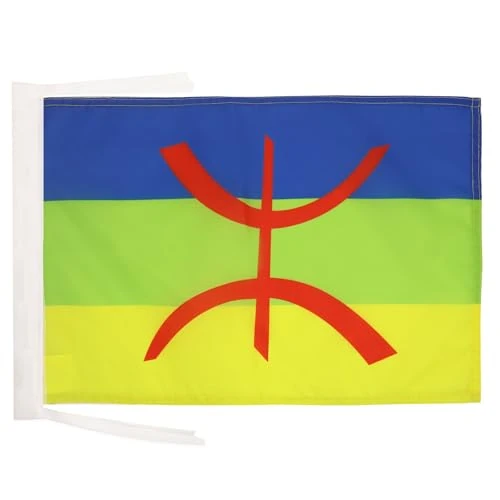 AZ FLAG - Kabylie Flag - 18'' x 12'' - 100% Polyester Berber Kabylia Small Banner with Two Cords - Fade Resistant - Vivid Colors - 18x12 in - 45x30 Cm