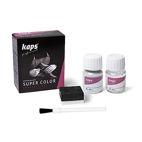 Offerta a tempo: Kaps Tinta Super Color + Preparatore (25 ml ognuno), Colorante Professionale per Pelle Naturale, Tela, Ecopelle, Nutre e Ripara le Scarpe in Pelle (101 - Bianco) - 0.00% da 11.49 € a 11.49 €