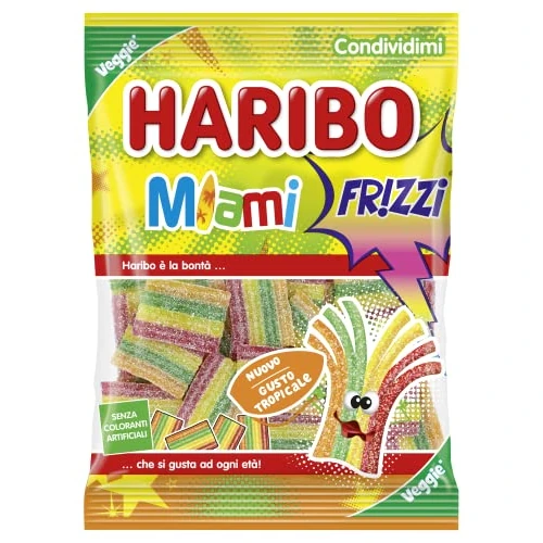 Offerta a tempo: Haribo Miami Frizzi - Caramelle Gommose Frizzanti — 47% da 1,88 € a 0,99 €