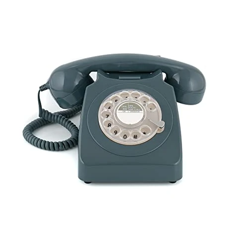 GPO 53311 GPO746RGY 746 Desk Phone Rotary Dial Grey,16 x 21.5 x 14.5 cm,Grijs