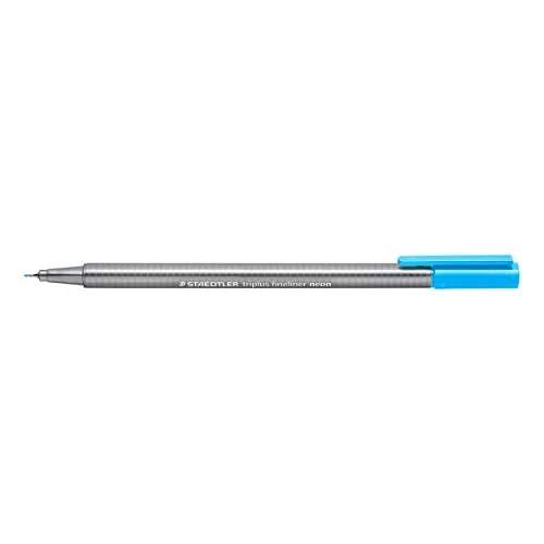 Offerta a tempo: STAEDTLER penne azzurro fluo Triplus fineliner, punta fine rinforzata in metallo 0.3 mm, fusto triangolare ergonomico, confezione da 10 fineliner, 334-301 - 0.00% da 7.68 € a 7.68 €