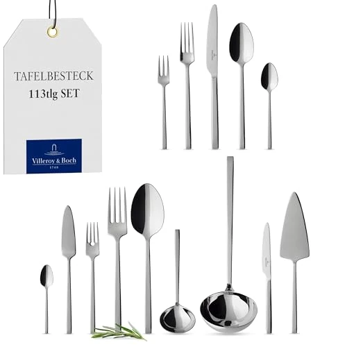 Offerta a tempo: Villeroy & Boch La Classica Servizio Tavola, 113 Pezzi Lunch, Acciaio - 18 / 10, Argento, 49x34x18 cm - 36% da 1333.85 € a 849.99 €