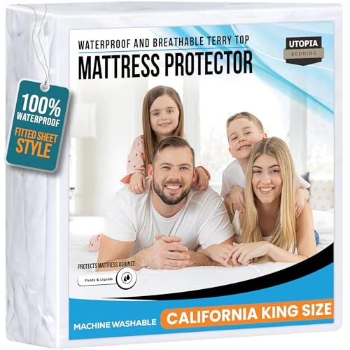 Oferta limitada: Utopia Bedding Protector de colchón de Rizo Impermeable, tamaño California King, 200 g/m², Transpirable, Estilo Ajustado con Bolsillos elásticos de 29.69 € a 29.69 € (ahorro 0.00%)