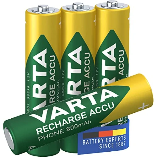 Zeitlich begrenztes Angebot: VARTA Batterien AAA, wiederaufladbar 4 Stück, Recharge Accu Phone, 800 mAh von 16.99 € auf 10.24 € (40% Rabatt)