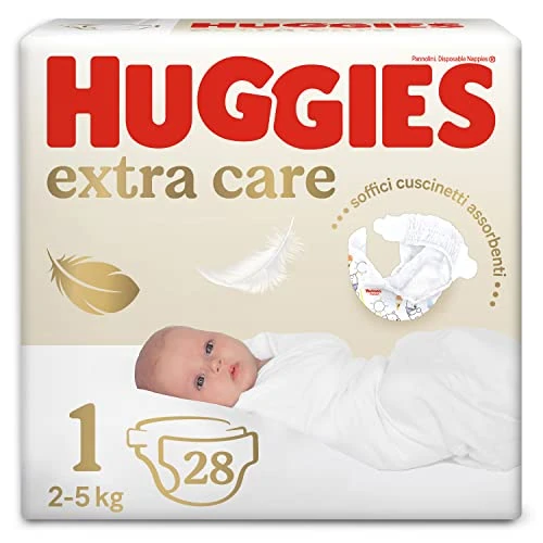 Offerta a tempo: Huggies Extra Care Bebe, Pannolini Taglia 1 (2-5Kg), Ipoallergenico, Design Winnie The Pooh, 28 Pz — 26% da 6,69 € a 4,96 €