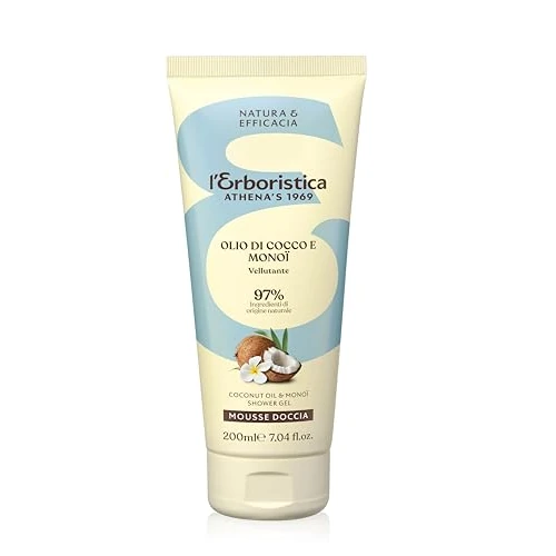 Offerta a tempo: L'Erboristica Athena's - Mousse Doccia Profumato con Olio di Cocco e Olio di Monoi - Bagnoschiuma Vellutante e Idratante - 200 ml - 38% da 4.50 € a 2.79 €