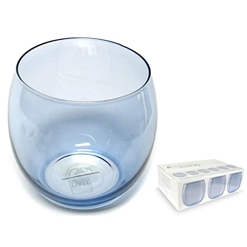 Offerta a tempo: H&H Bubbly Bicchieri Acqua 6 Pezzi – Bicchieri Colorati in Vetro, Colore Blu Cielo – Set da 6 Bicchieri Sky, Eleganti per Uso Quotidiano o Feste - 44% da 24.60 € a 13.77 €