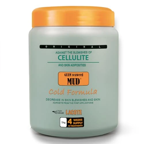 GUAM Boue d’algues 1kg Anti-cellulite Argile Raffermissante au Menthol et Aux Antioxydants - Effet Froid Pour Alléger la Lourdeur des Jambes – Atténue l’aspect de la Cellulite, Tonifie la Peau