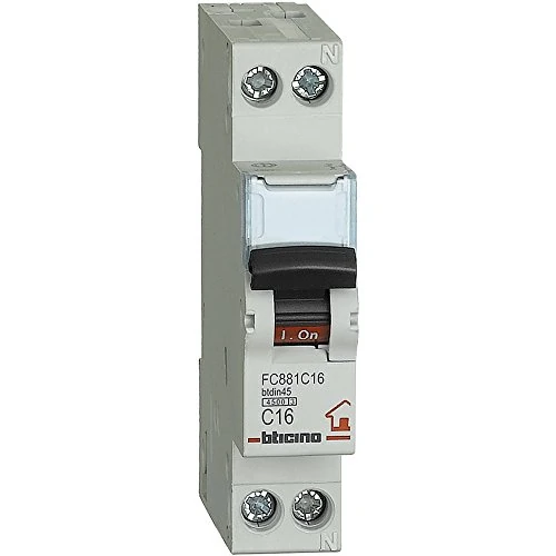 Limited offer: Bticino FC881C16 Btdin Magnetothermic Circuit Breaker 1P + N, C Curve, in = 16 A from 11.49 EUR to 4.90 EUR (save 57%)