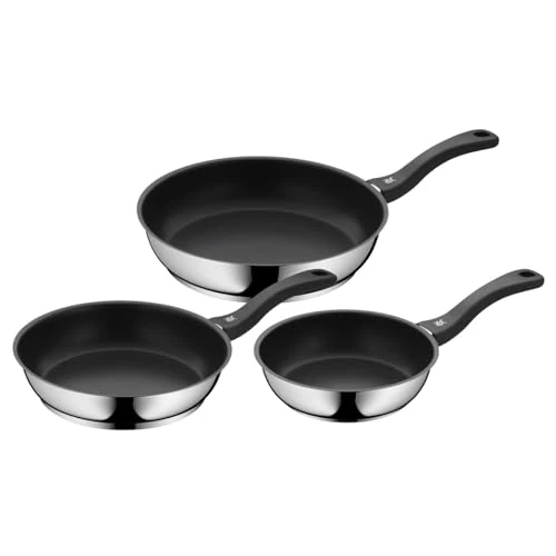 Limited offer: WMF 3-piece frying pan, coated frying pan with handle, diameter 20/24/28 cm, Devil Cromargan frying pan with stainless steel handle, stainless ceramic suitable for induction cookers and hand wash. from 221.25 EUR to 177.00 EUR (save 20%)