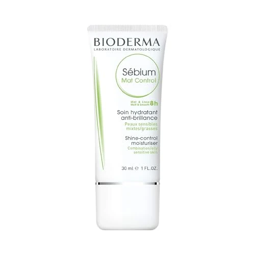 Bioderma Sébium Mat Control - Mattifying Face Cream for Combination to Oily Skin, Controls Shine, Refines Skin Texture & Appearance of Blemishes, 30ml