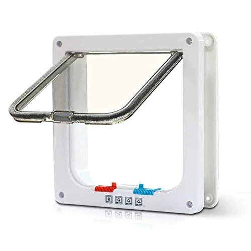 PetsN'all Wewnętrzne Drzwi Dla Kota 4-Drożne Drzwi Dla Zwierząt Domowych Dla Kotów i Małych Psów Wewnątrz/na Zewnątrz Klapa Dla Kota z Magnetyczną Ramą Teleskopową