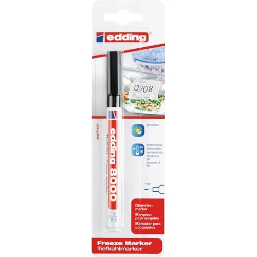 Offerta a tempo: Edding 8000 Freeze marker - 1 Marcatore permanente antigelo - Nero - Inchiostro e scritte resistenti fino a -25 °C - Etichetta sacchetti e contenitori per congelatore - Inodore - Tratto 1 mm - 0.00% da 3.99 € a 3.99 €