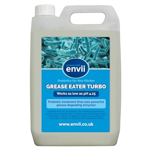 Offerta a tempo: Envii Grease Eater Turbo Degrassatore Biologico a Enzimi per Scarichi, Sifoni e Tubature | Elimina Grasso, Olio e Unto | 5L - 0.00% da 38.99 € a 38.99 €