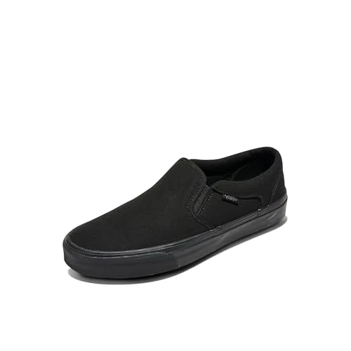Offre limitée : Vans Asher Black Black Mens Canvas Slipons Shoes, Canvas Black Black, 48 de 65.00 € à 55.85 € (14% de remise)
