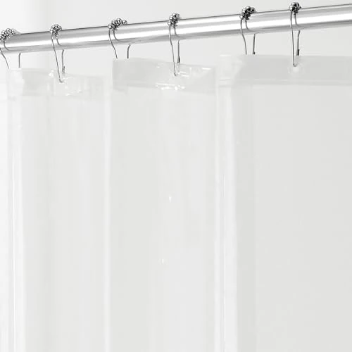 Oferta ograniczona: iDesign Zasłona prysznicowa z materiału, odporna na pleśń zasłona wannowa z poliestru w rozmiarze 180 cm x 200 cm, wodoszczelna zasłona z 12 oczkami, przezroczysta z 39.04 EUR na 39.04 EUR (znizka 0%)