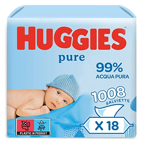 Oferta limitada: Huggies Pure Toallitas para Bebé, 99% Agua Pura, 18 Packs de 56, Total 1008 Toallitas, packaging may vary de 30.99 EUR a 24.90 EUR (ahorro 20%)