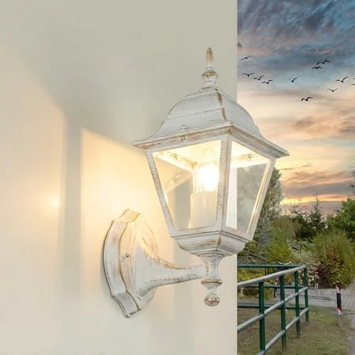 Oferta limitowana: Tirol biała lampa zewnętrzna ścienna styl dworkowy IP44 lampa ścienna E27 dom podwórko ogród z 115.95 zł na 115.95 zł (oszczędź 0.00%)