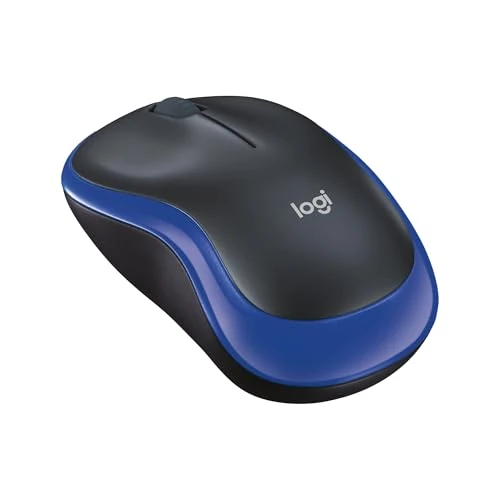 Logitech M185 2.4GHz Wireless Mouse with Mini USB Receiver, 12 Months Battery Life, 1000 DPI Sensor Resolution, Ambidextrous, Compatible with PC, Mac, Laptop - Blue