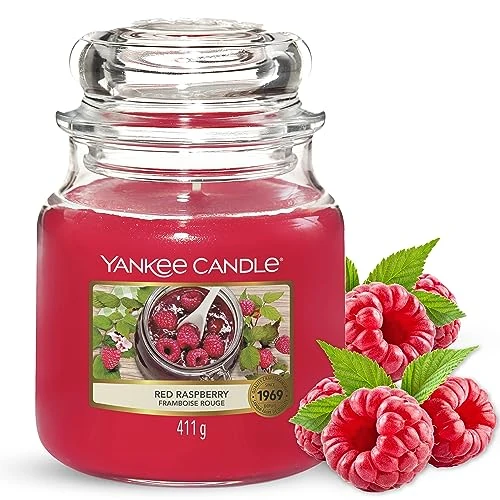 Yankee Candle Świeca Zapachowa w Słoiku, Red Raspberry, 411g