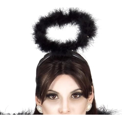 FIESTAS GUIRCA | Diadema Ángel Negro (Talla Única) - Accesorio de Disfraz para Halloween, Carnaval y Fiestas de Disfraces - Ideal para Cosplay de Ángel Oscuro - Adulto Unisex - Negro