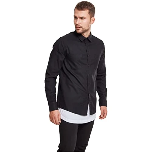 Offre limitee: Urban Classics - T-Shirt Manches Longues Homme, Noir - Schwarz (blk/blk 17), Large de 39.90 EUR a 23.99 EUR (economie 40%)