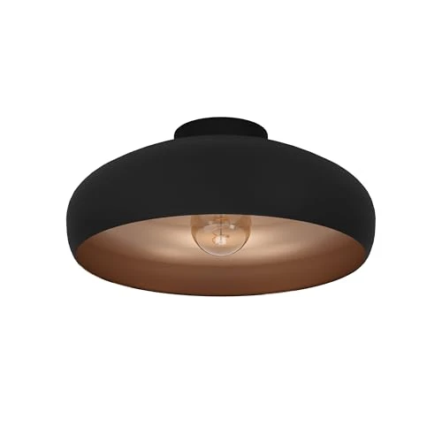 Offre limitée : EGLO Deckenlampe Mogano, 1 flammige Deckenleuchte Industrial, Vintage, aus Stahl, Wohnzimmerlampe in Schwarz, Kupfer, Küchenlampe, Flurlampe Decke mit E27 Fassung de 59.90 EUR à 59.90 EUR (remise 0%)