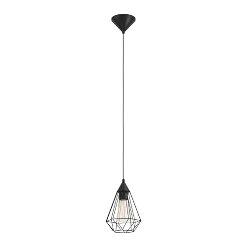 Limited-time offer: Eglo Tarbes Pendant lamp, 1-Flame Vintage/Retro Hanging Light, Material: Steel, Plastic, Black, E27socket, Ø 17.5 cm/6.8 inches from 21.00 GBP to 21.00 GBP (save 0%)