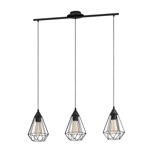Limited-time offer: Eglo Tarbes 3-Flame Vintage Pendant Light, Dinning Room Retro Steel Hanging lamp, E27 Socket from 59.98 GBP to 59.98 GBP (save 0%)