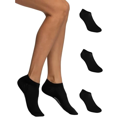 Oferta limitada: POMPEA Cotton Calcetines de Tobillo (Paquete de 3) Mujer, Negro Black Black 0071, 39-42 de 12.16 € a 12.16 € (ahorro 0.00%)