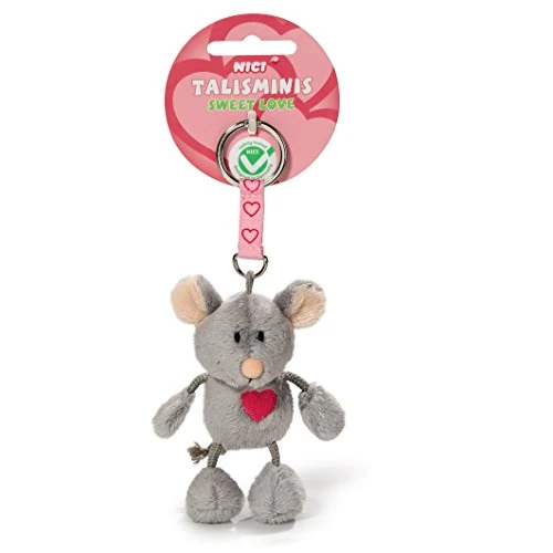 NICI 37388 - Mouse Talisminis% 22% Sweet Love 22, 7 cm, Bean Bag Portachiavi