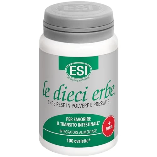 Offerta a tempo: ESI - Le Dieci Erbe +Forte, Integratore Alimentare Vegetale con Tarassaco, Lassativo Naturale Contro Stitichezza e Flatulenza, Regola il Transito Intestinale, Senza Glutine, Vegan, 100 Ovalette - 23% da 11.00 € a 8.49 €