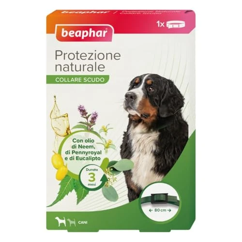 Offerta a tempo: Beaphar Protezione Naturale, Collare Scudo Regolabile per Cane Grande, con Olio di Neem, Fino a 3 Mesi di Protezione, 80 cm - 13% da 10.40 € a 9.01 €