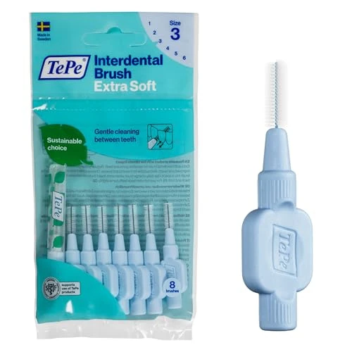 Zeitlich begrenztes Angebot: TePe Interdentalbürste, Extra Soft, Blau, 0,6 mm/ISO 3, 8 Stk., Plaque-Entfernung, effiziente Reinigung der Zahnzwischenräume, für mittelgroße Lücken von 5.15 € auf 5.15 € (0.00% Rabatt)