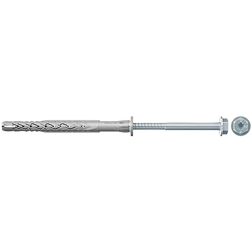 Offre limitée : fischer - Cheville rallongée SXRL 14 x 230 avec vis à tête hexagonale et rondelle intégrée en acier électrozingué pour fixation ossatures et cadres/Boite de 50 de 345.59 € à 345.59 € (0.00% de remise)