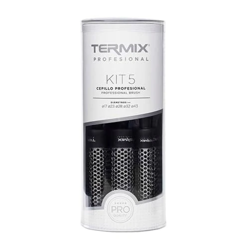 Offerta a tempo: Termix Professionale Pacco Di Cinque Spazzole Termiche Per Capelli Rotonde Con Tubo In Alluminio, Nero, ‎22 x 22 x 22 cm 340 grammi - 0.00% da 25.47 € a 25.47 €