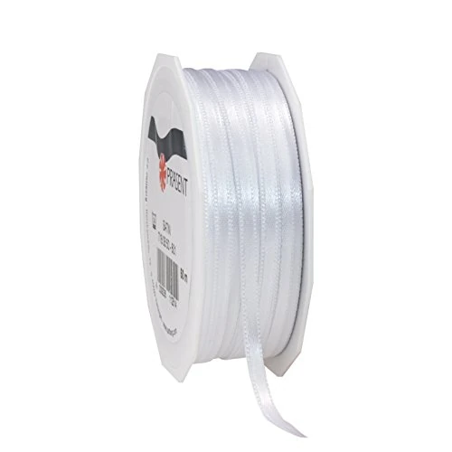 Zeitlich begrenztes Angebot: PRÄSENT C.E. Pattberg Satin Weiss, 50 m Satinband zum Einpacken von Geschenken, 3 mm Breite, Geschenkband zum Dekorieren & Basteln, Dekoband, Anlass von 6.49 € auf 6.49 € (0.00% Rabatt)