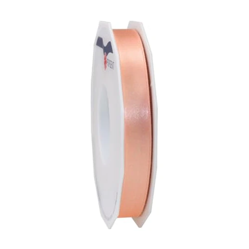 Offerta a tempo: PRÄSENT C.E. PATTBERG Nastro raso colore albicocca, nastro di raso per impacchettare regali, lungh. 25 m, largh. 15 mm, nastro per pacchi regalo, per decorare e bricolage, per varie occasioni - 0.00% da 8.06 € a 8.06 €