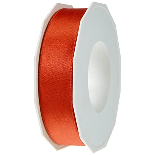 PRÄSENT C.E. PATTBERG Nastro raso colore rosso, nastro di raso per impacchettare regali, lungh. 25 m, largh. 25 mm, nastro per pacchi regalo, per decorare e bricolage, per varie occasioni