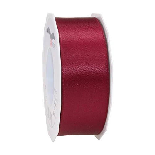 CE Pattberg Präsent 40 Millimetri 25 m Nastro di Raso Doppio Vino Bordeaux Retro